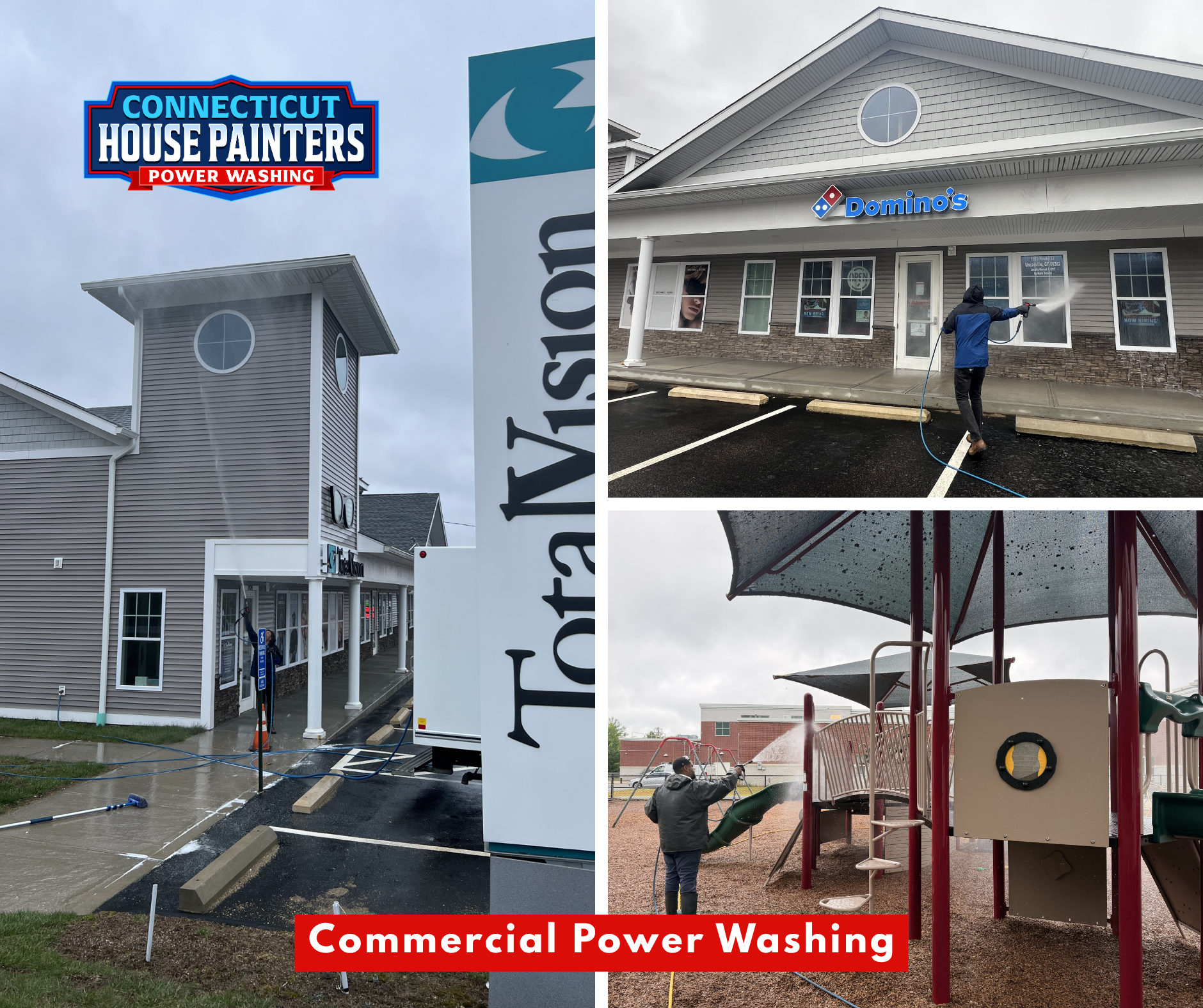 Commercial power washing project in Uncasville, Connecticut